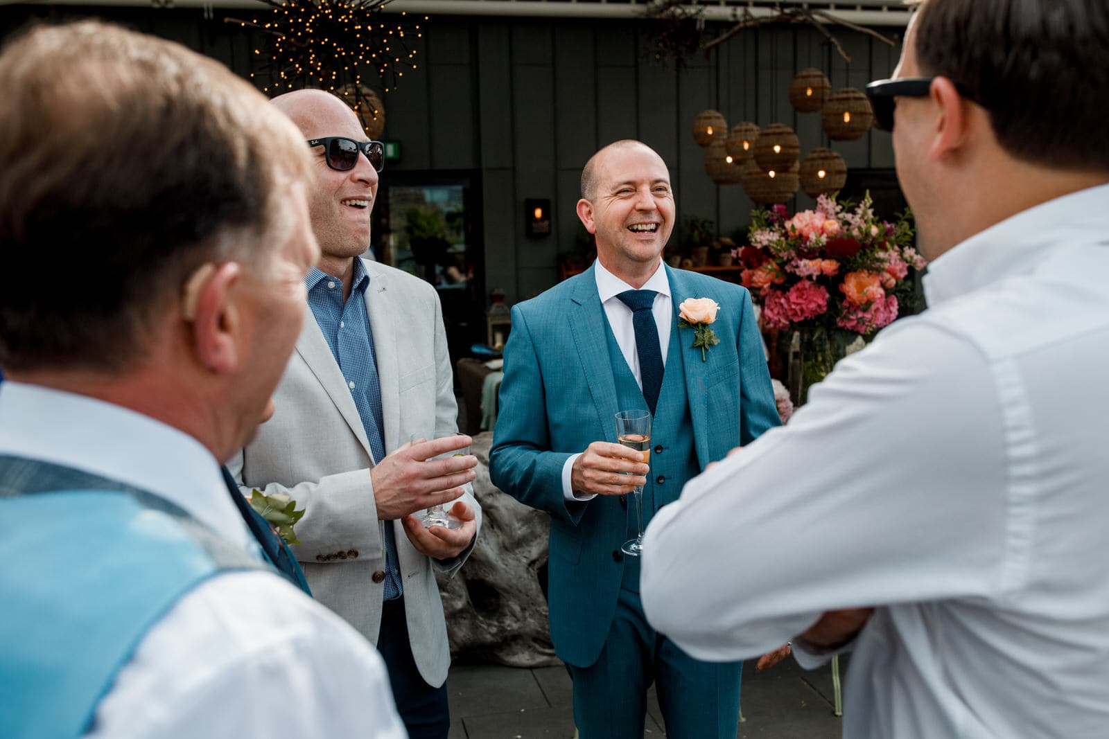 groom at ham yard hotel wedding 